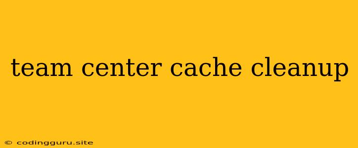 Team Center Cache Cleanup