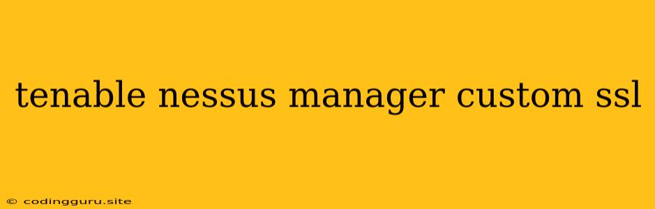 Tenable Nessus Manager Custom Ssl