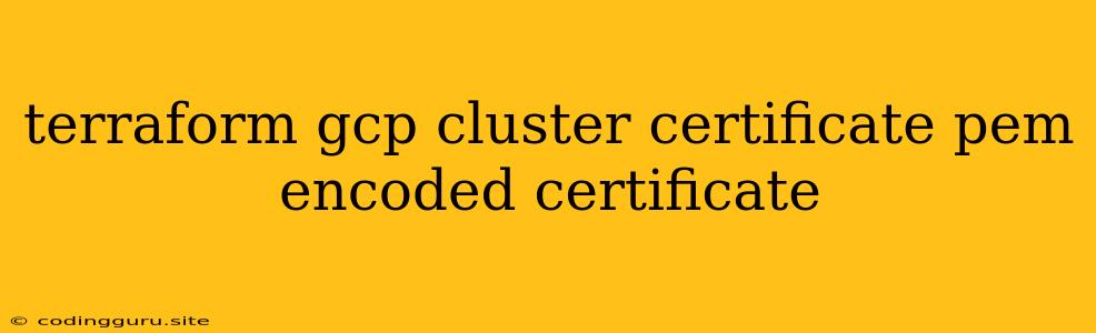 Terraform Gcp Cluster Certificate Pem Encoded Certificate