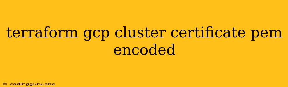 Terraform Gcp Cluster Certificate Pem Encoded