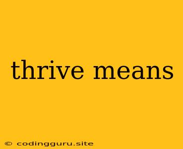 Thrive Means