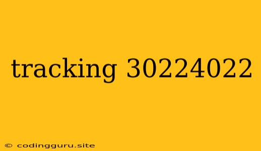 Tracking 30224022