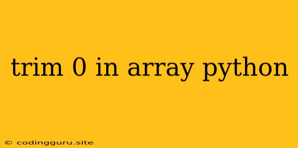 Trim 0 In Array Python