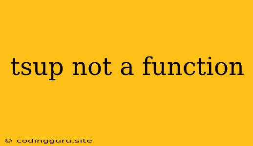 Tsup Not A Function