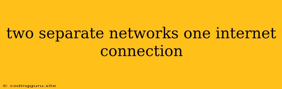 Two Separate Networks One Internet Connection