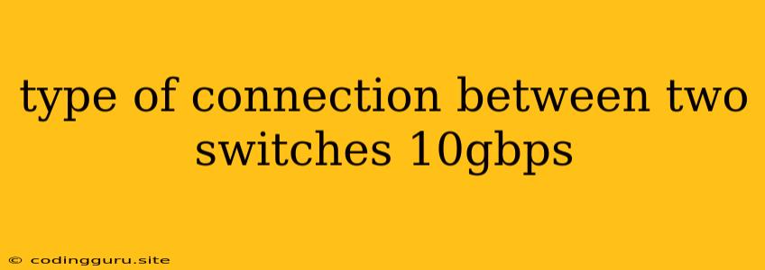 Type Of Connection Between Two Switches 10gbps