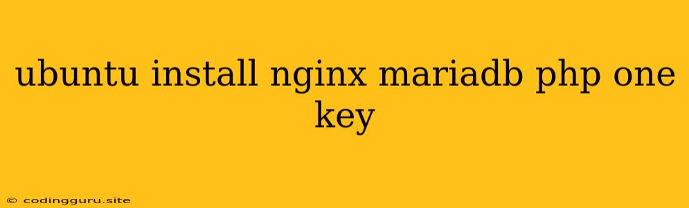 Ubuntu Install Nginx Mariadb Php One Key