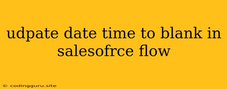 Udpate Date Time To Blank In Salesofrce Flow