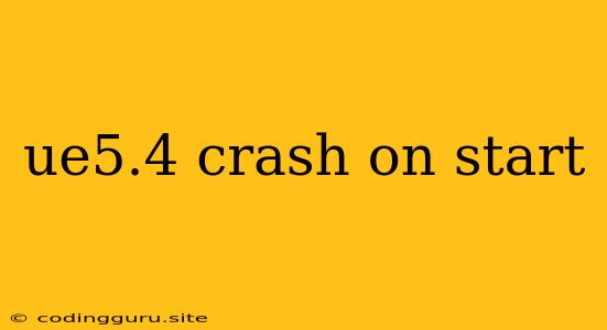 Ue5.4 Crash On Start