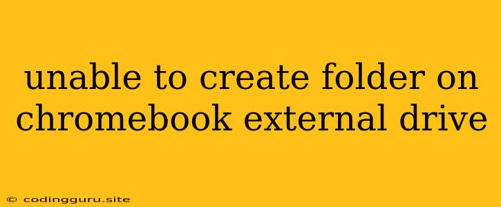 Unable To Create Folder On Chromebook External Drive