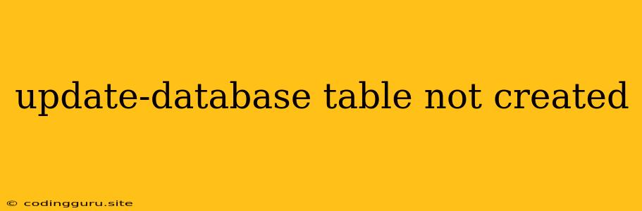 Update-database Table Not Created