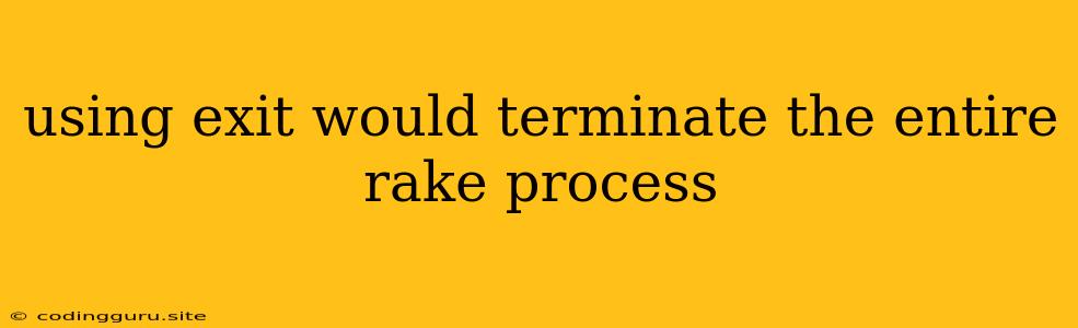 Using Exit Would Terminate The Entire Rake Process