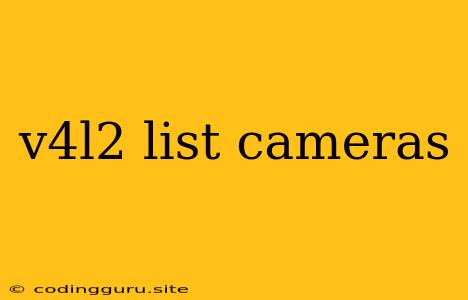 V4l2 List Cameras