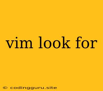 Vim Look For