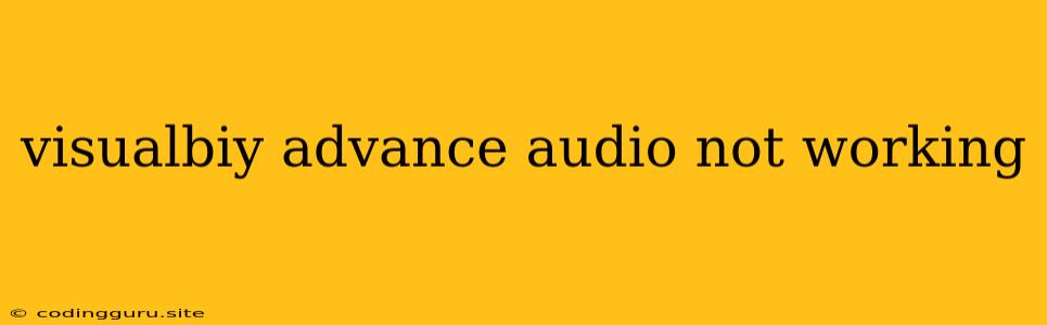 Visualbiy Advance Audio Not Working