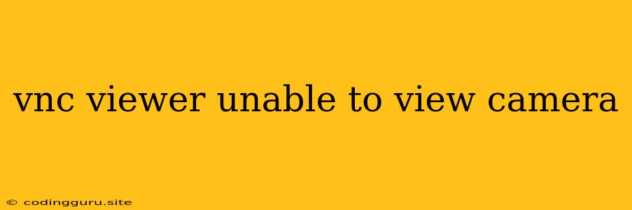 Vnc Viewer Unable To View Camera