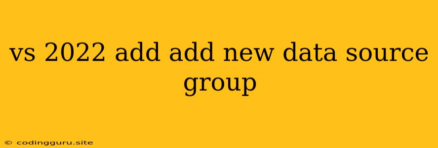 Vs 2022 Add Add New Data Source Group