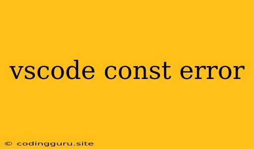 Vscode Const Error