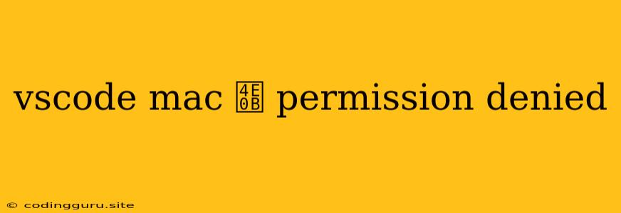 Vscode Mac 下 Permission Denied