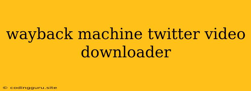 Wayback Machine Twitter Video Downloader