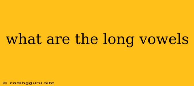 What Are The Long Vowels