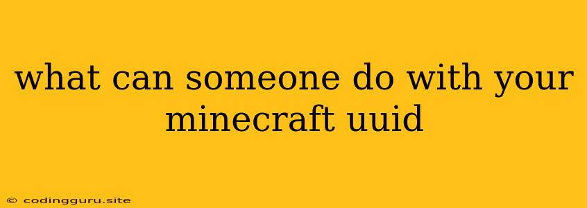 What Can Someone Do With Your Minecraft Uuid