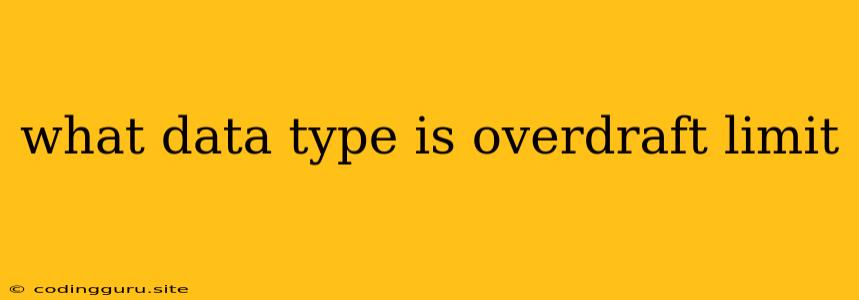 What Data Type Is Overdraft Limit