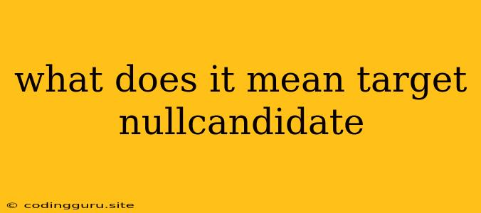 What Does It Mean Target Nullcandidate