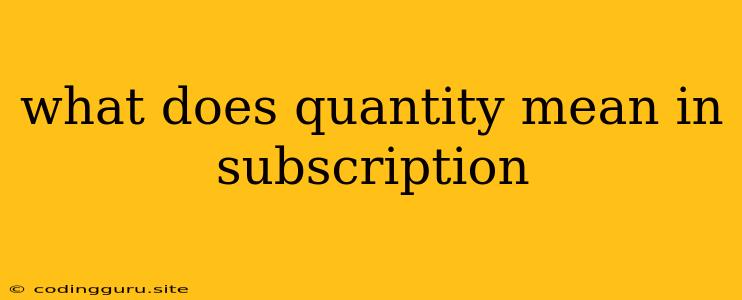 What Does Quantity Mean In Subscription