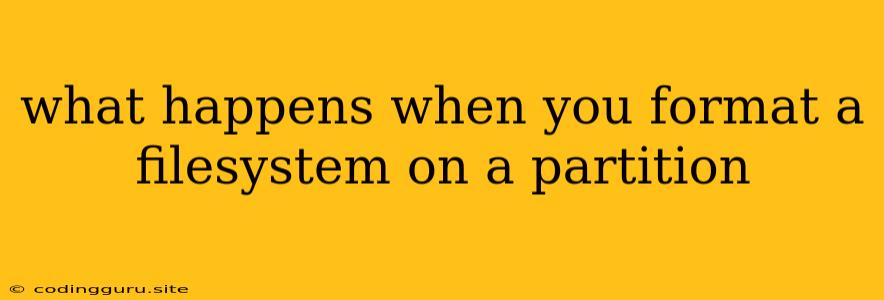 What Happens When You Format A Filesystem On A Partition