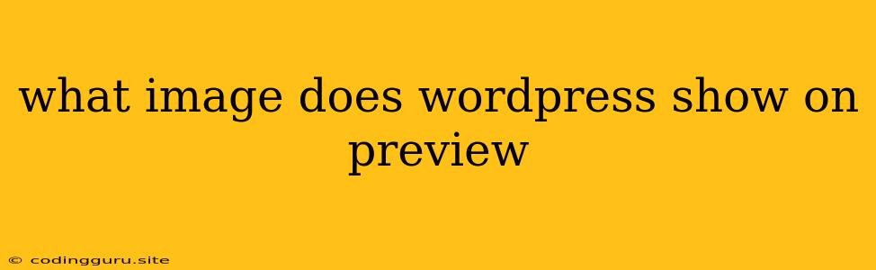 What Image Does Wordpress Show On Preview