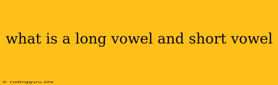 What Is A Long Vowel And Short Vowel