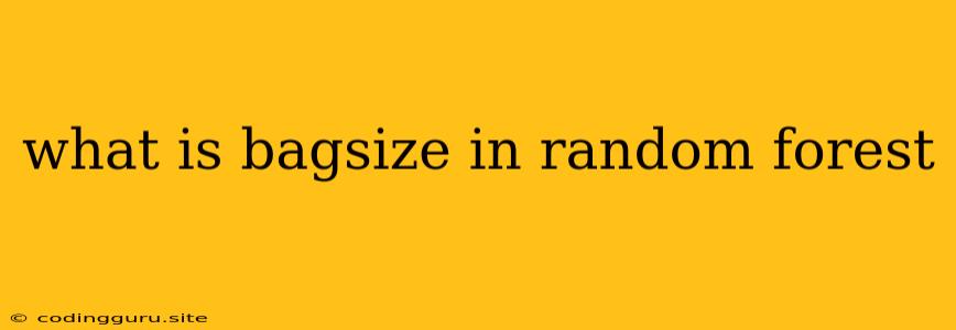 What Is Bagsize In Random Forest