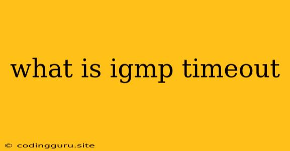 What Is Igmp Timeout