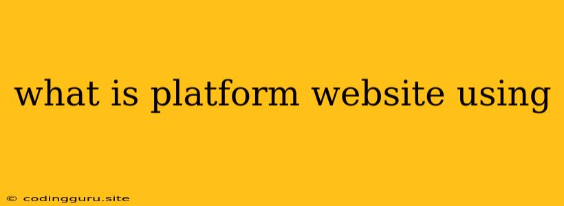 What Is Platform Website Using