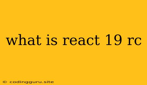 What Is React 19 Rc