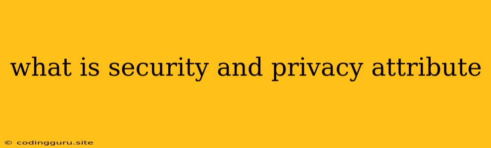 What Is Security And Privacy Attribute