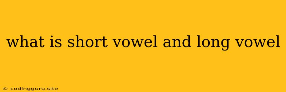 What Is Short Vowel And Long Vowel