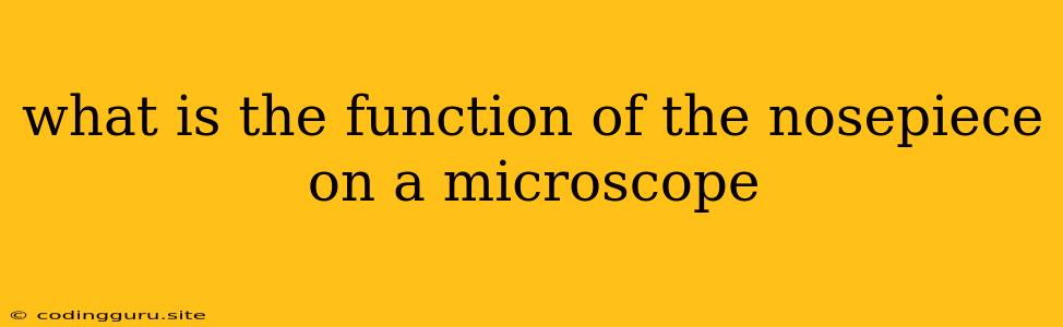 What Is The Function Of The Nosepiece On A Microscope