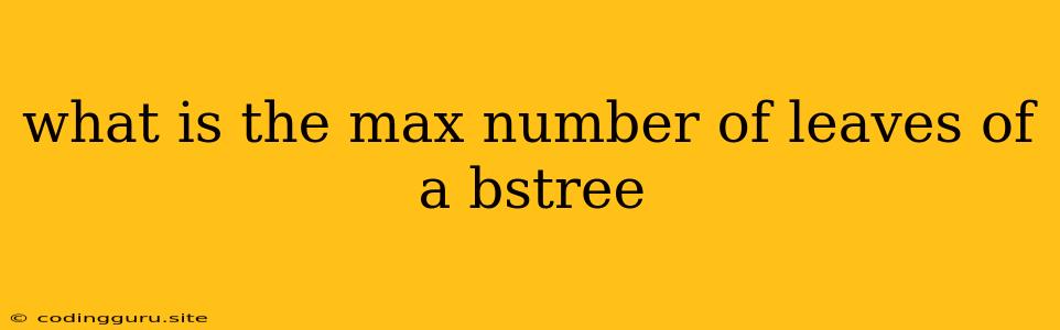 What Is The Max Number Of Leaves Of A Bstree