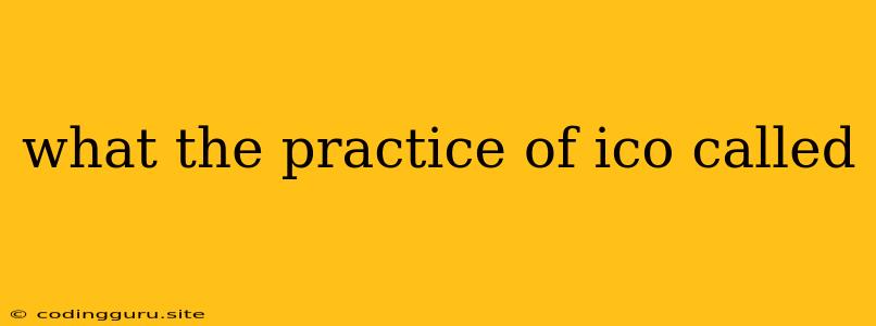 What The Practice Of Ico Called