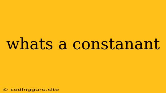 Whats A Constanant