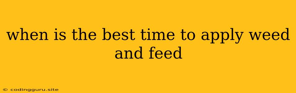 When Is The Best Time To Apply Weed And Feed