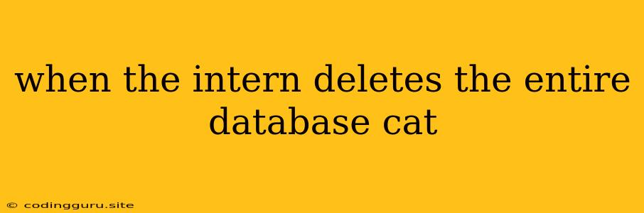 When The Intern Deletes The Entire Database Cat