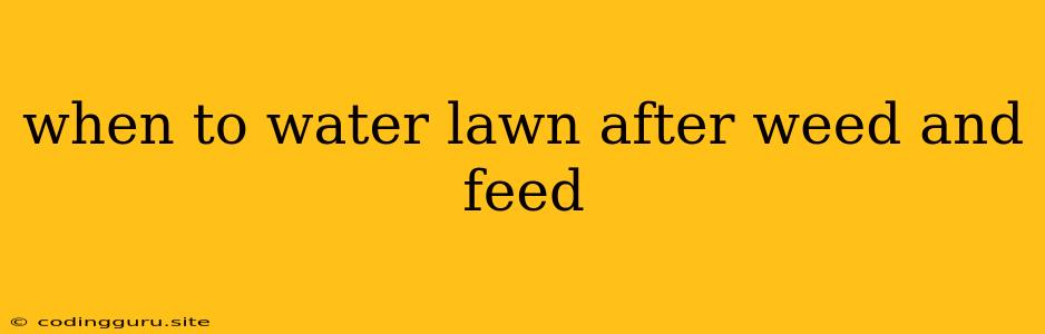 When To Water Lawn After Weed And Feed