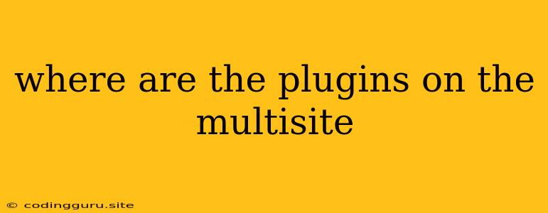 Where Are The Plugins On The Multisite