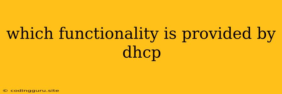 Which Functionality Is Provided By Dhcp