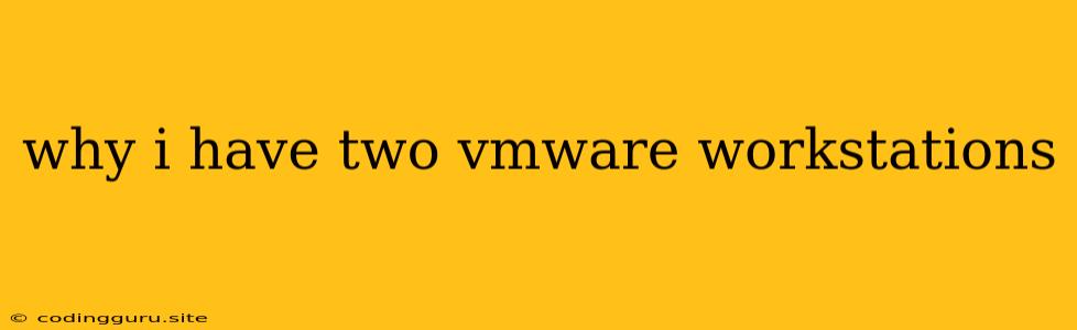 Why I Have Two Vmware Workstations