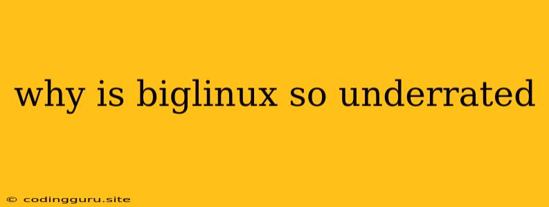 Why Is Biglinux So Underrated