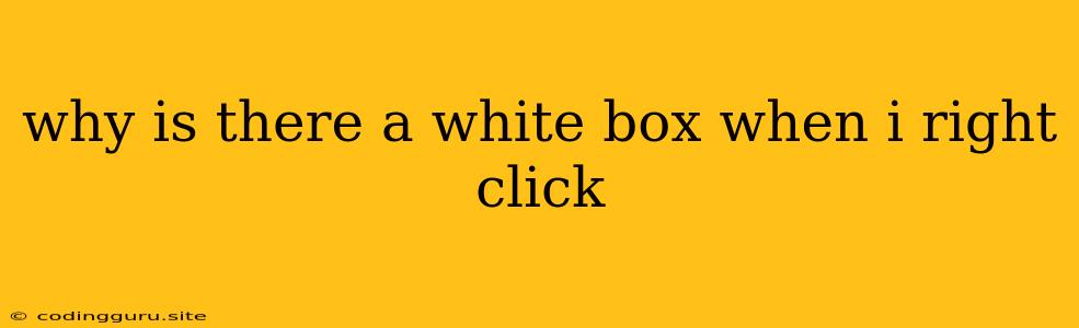 Why Is There A White Box When I Right Click